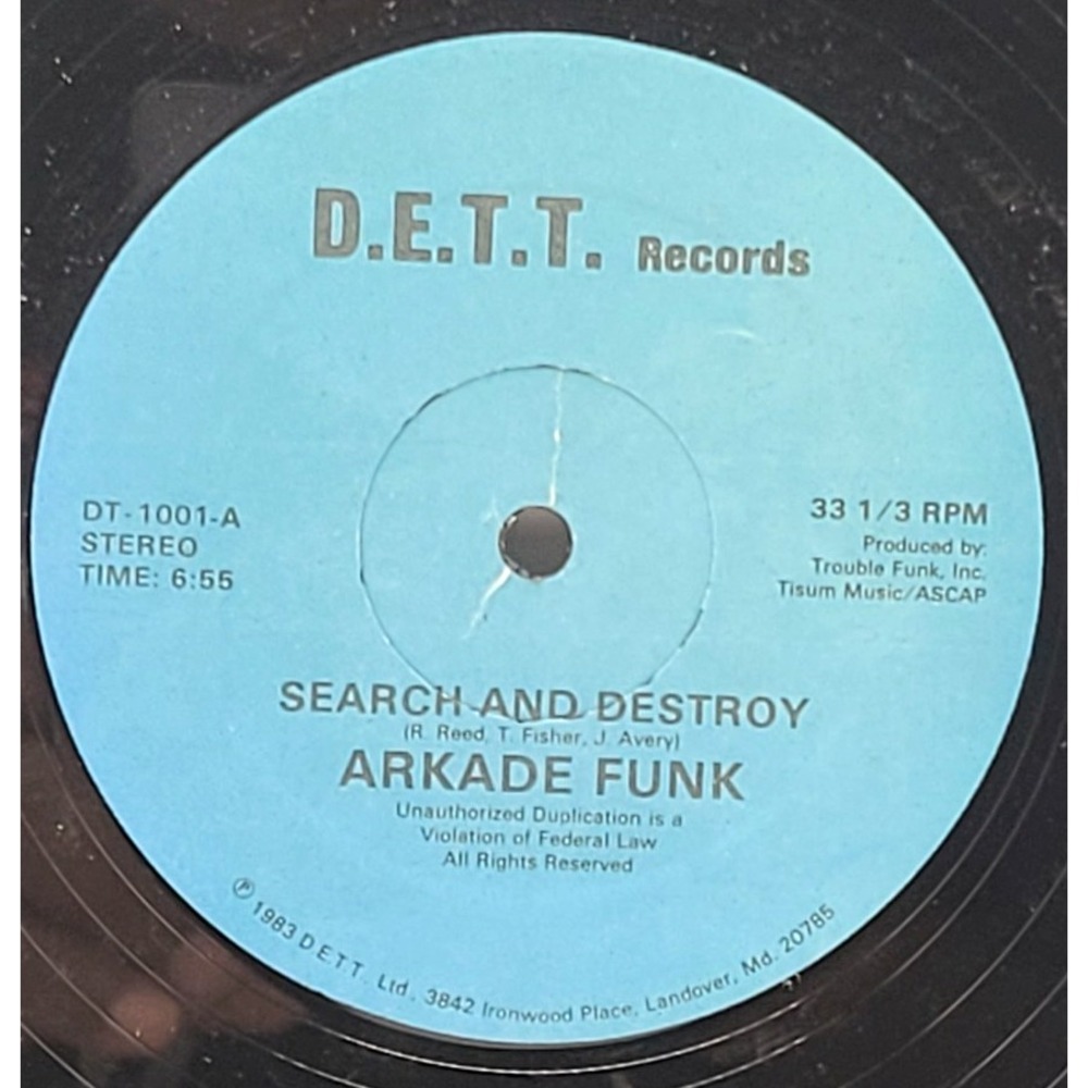 ARKADE FUNK - SEARCH AND DESTROY - SOUL FUNK POP SINGLE RECORD D.E.T.T.